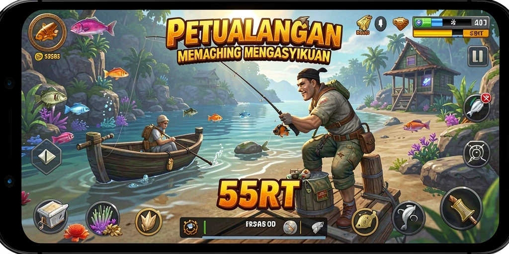 Gameplay seru menangkap ikan di 55RT dengan grafis menakjubkan.
