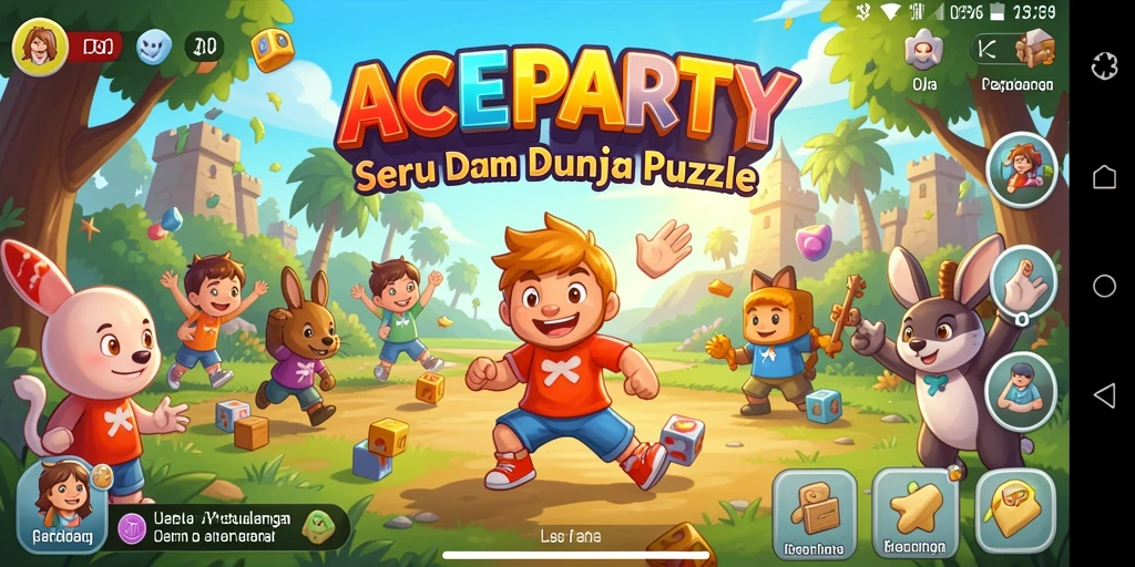 Screenshot gameplay ACEPARTY yang menunjukkan keseruan menyelesaikan puzzle.