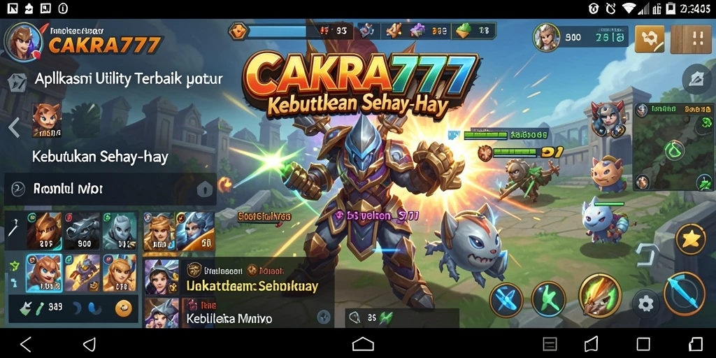Screenshot utama CAKRA777 menunjukkan antarmuka aplikasi Utility yang menarik.