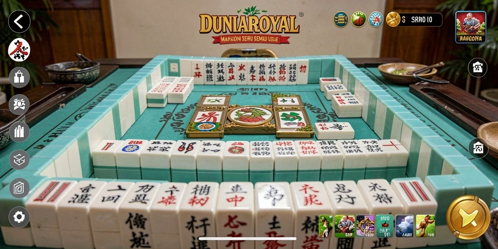 Screenshot utama DUNIAROYAL menampilkan gameplay Mahjong yang menarik.