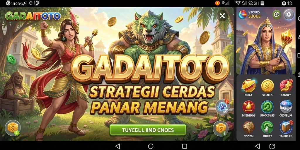 Tangkapan layar GADAITOTO menampilkan aksi pertempuran strategi yang seru.
