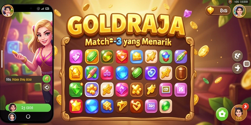 Tampilan gameplay <strong>GOLDRAJA</strong> yang penuh warna dan menyenangkan.