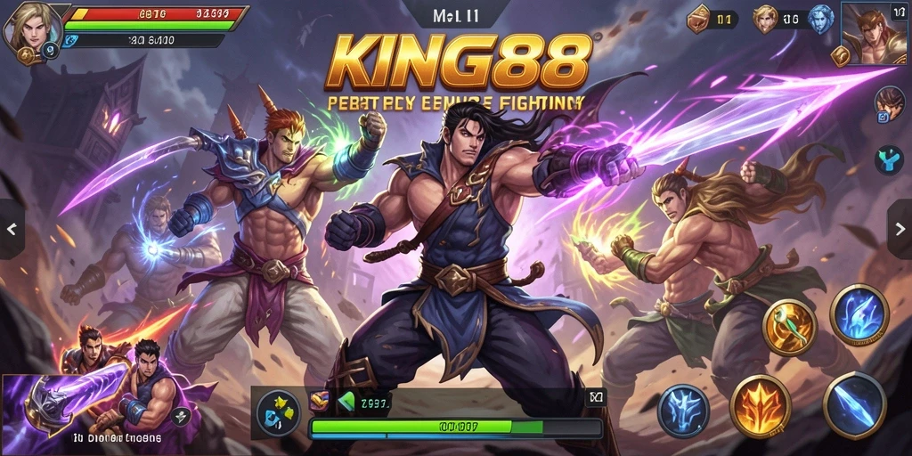 Tampilan gameplay KING88 yang mendebarkan dalam pertarungan Fighting.