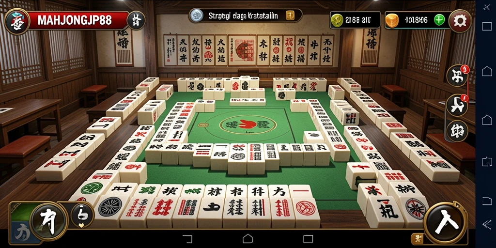Tampilan gameplay MAHJONGJP88 yang menegangkan dan penuh strategi.