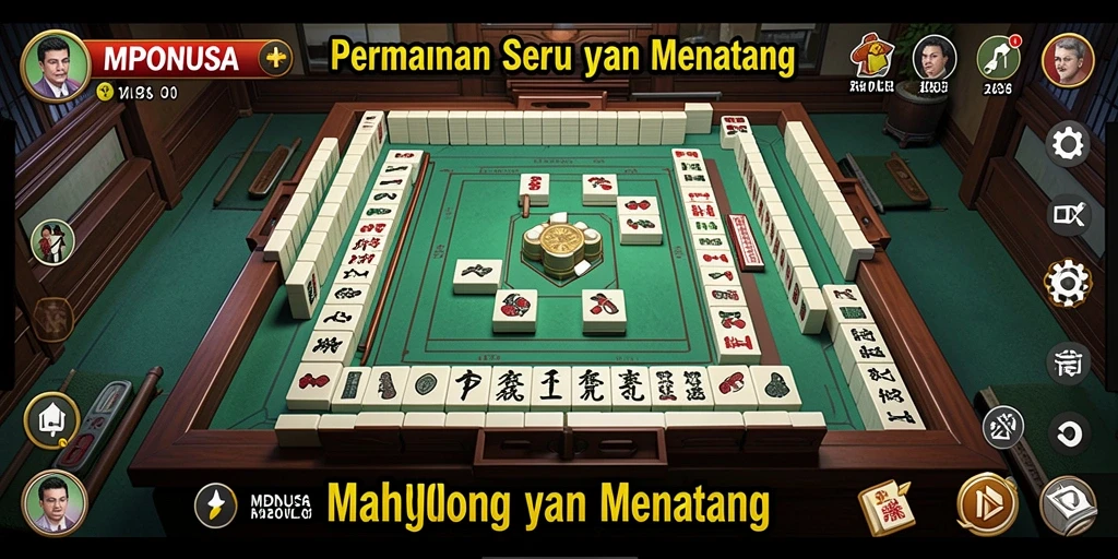 Screenshot gameplay MPONUSA yang menunjukkan tantangan Mahjong yang seru.
