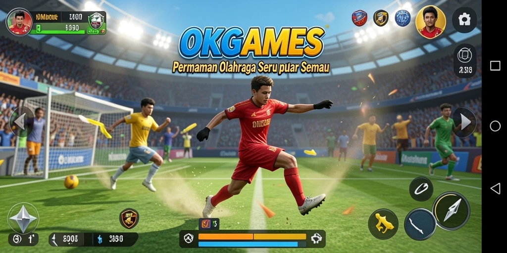 Tampak menarik dari gameplay OKGAMES dengan aksi olahraga yang seru.