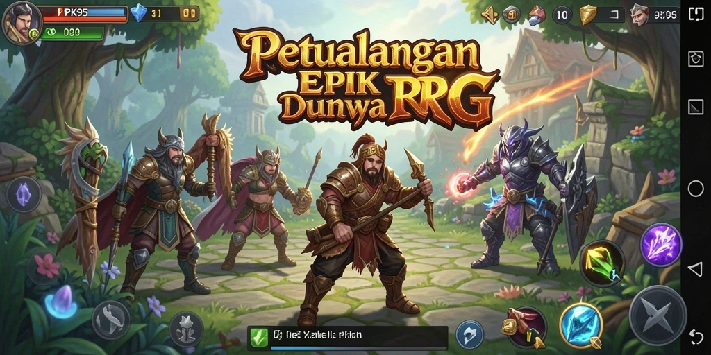 Tampilan gameplay PK95 yang penuh aksi dan petualangan RPG.