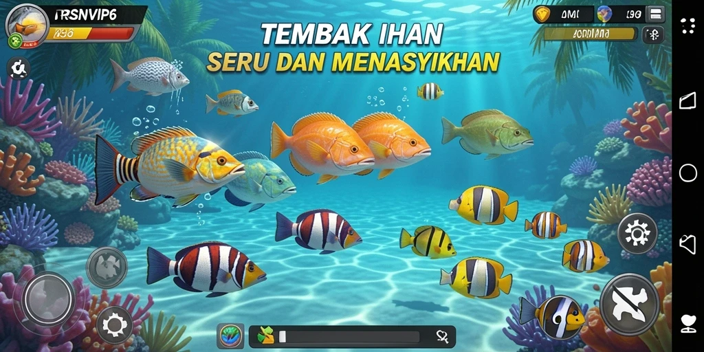 Tampilan gameplay RSNVIP6 yang mendebarkan saat menembak ikan.