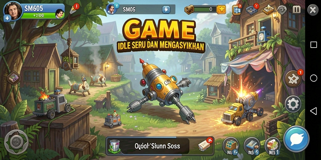 Tampilan utama gameplay SM605 yang menarik dan menghibur.
