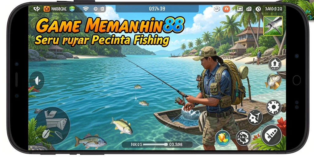 Screenshot gameplay WARGA88 dengan aksi memancing yang menarik.